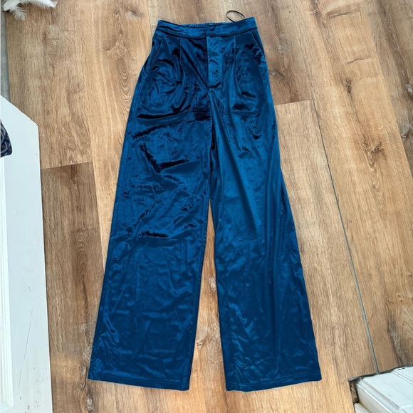 Princess Polly Blue Velvet Pants - Picture 3 of 9